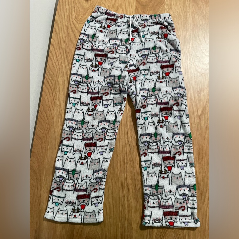 Christmas Cats Fuzzy Pajama Bottoms